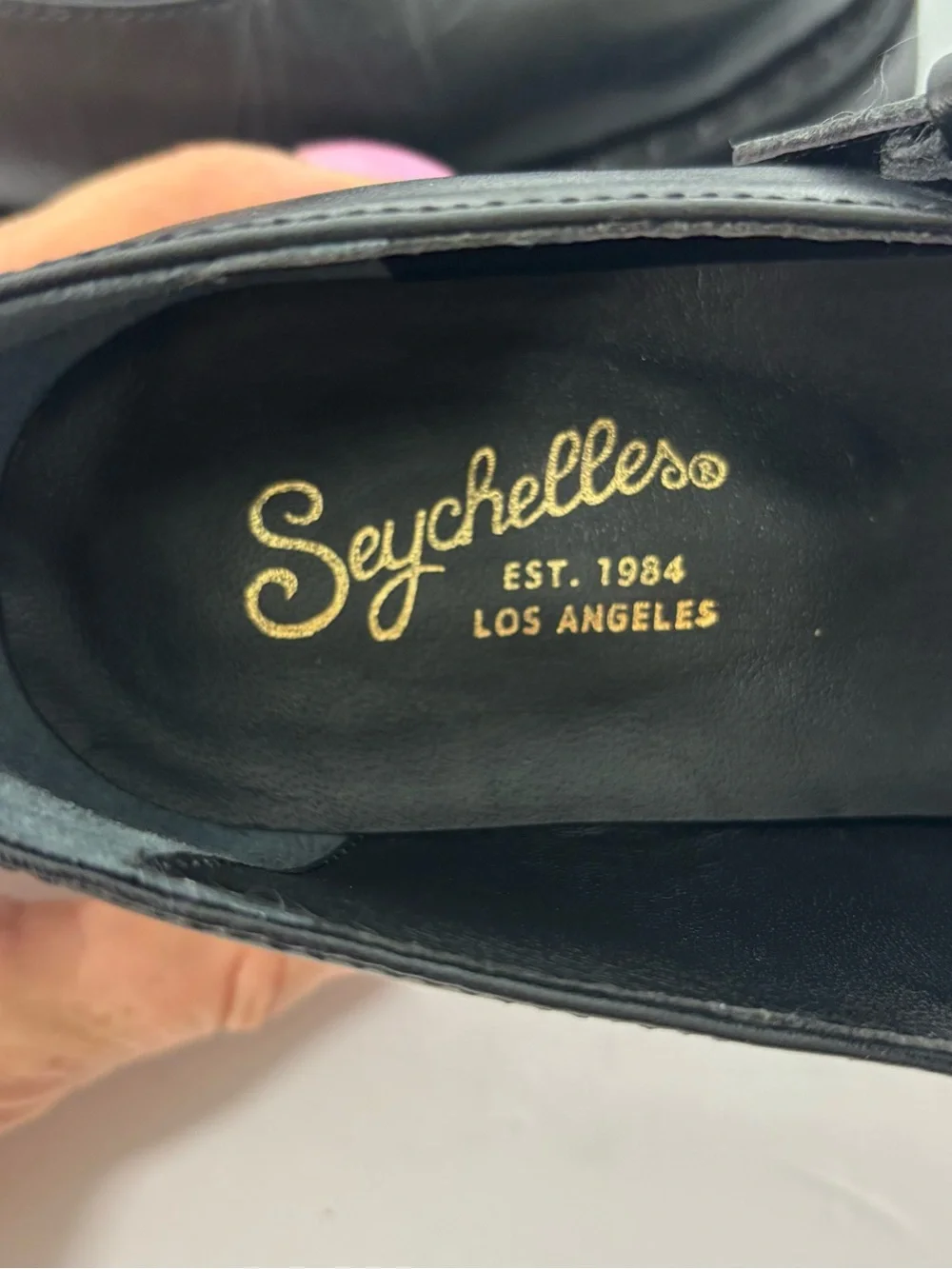 Seychelles Black Chunky Platform Mary Jane Loafers